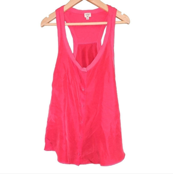 Aritzia Wilfred With Silk Pink Tank Top XSmall Racerback Buttons Trim Detail - Picture 1 of 3